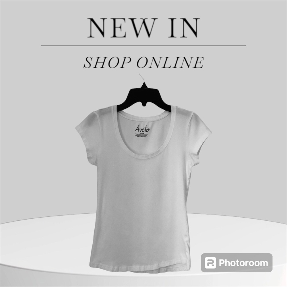 Aveto Brand Fitted Stretch Scoop Neck Juniors Size Med, White